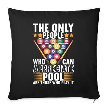 Billard Billard Billard Table de billard - Housse de coussin décorative 45 x 45 cm - noir - Devant