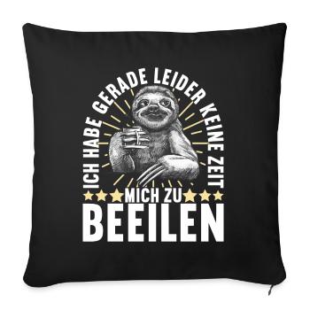 Sloth Lazy Laziness Late riser - Sofa pillowcase 17,3'' x 17,3'' (45 x 45 cm) - black - Front