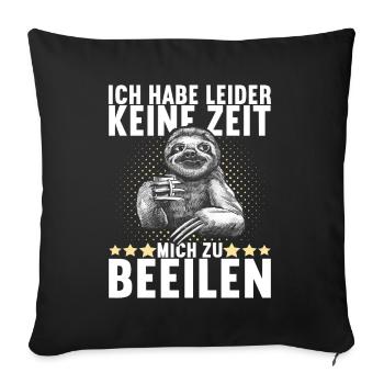 Sloth Lazy Laziness Late riser - Sofa pillowcase 17,3'' x 17,3'' (45 x 45 cm) - black - Front