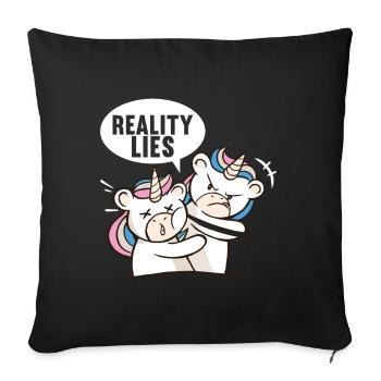 Unicorn Funny Sayings Sarcasm - Sofa pillowcase 17,3'' x 17,3'' (45 x 45 cm) - black - Front