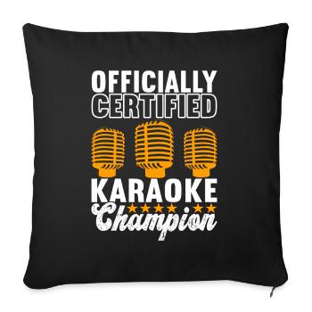 Karaoke Karaoke Evening - Sofa pillowcase 17,3'' x 17,3'' (45 x 45 cm) - black - Front