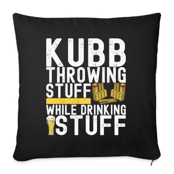 Kubb Wikinger Schach - Sofakissenbezug 45 x 45 cm - Schwarz - Vorne