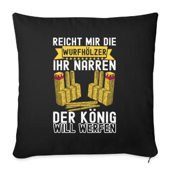 Kubb Wikinger Schach - Sofakissenbezug 45 x 45 cm - Schwarz - Vorne
