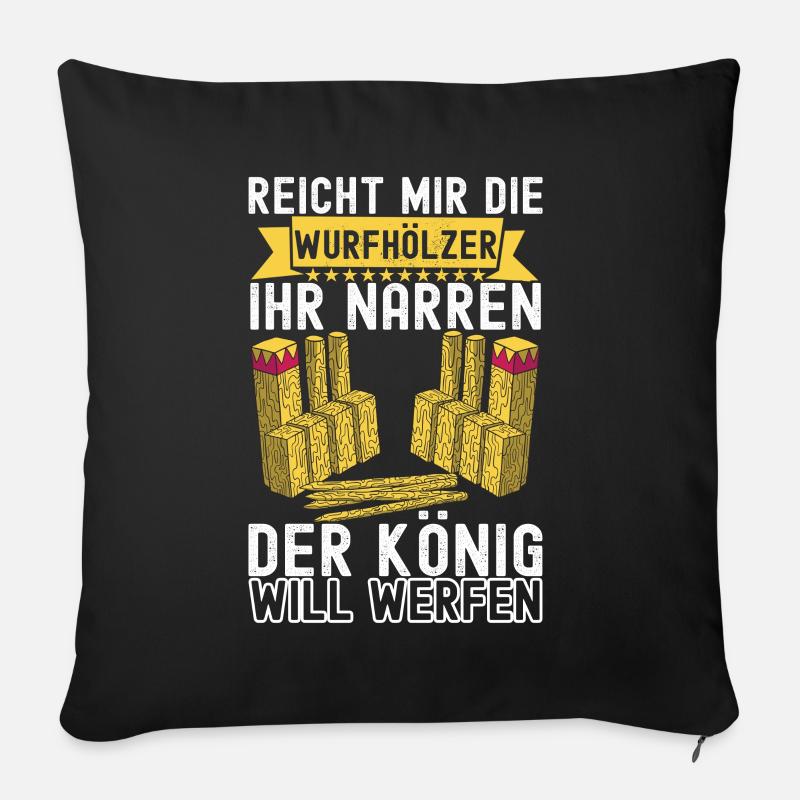 Kubb Wikinger Schach - Sofakissenbezug 45 x 45 cm - Schwarz