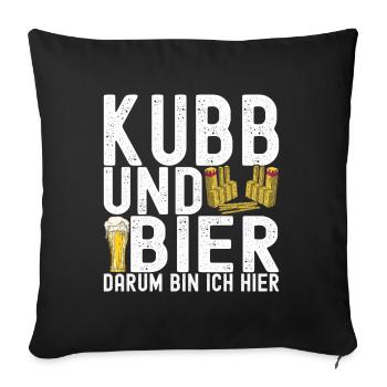Kubb Wikinger Schach - Sofakissenbezug 45 x 45 cm - Schwarz - Vorne