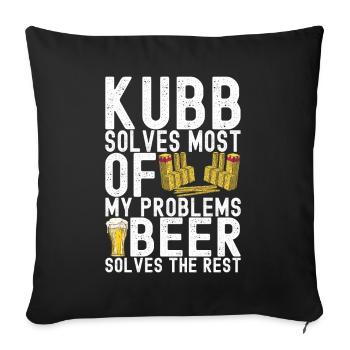 Kubb Wikinger Schach - Sofakissenbezug 45 x 45 cm - Schwarz - Vorne