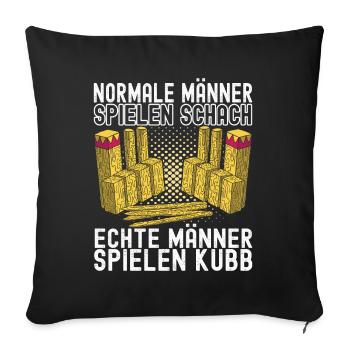 Kubb Wikinger Schach - Sofakissenbezug 45 x 45 cm - Schwarz - Vorne
