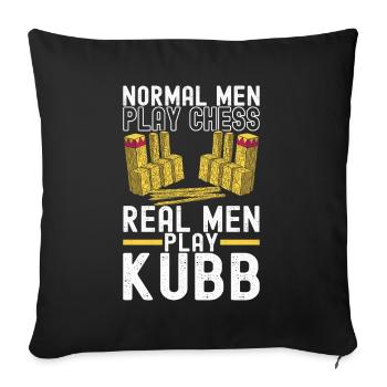 Kubb Wikinger Schach - Sofakissenbezug 45 x 45 cm - Schwarz - Vorne