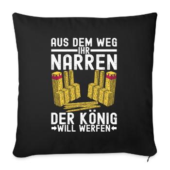 Kubb Wikinger Schach - Sofakissenbezug 45 x 45 cm - Schwarz - Vorne