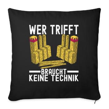 Kubb Wikinger Schach - Sofakissenbezug 45 x 45 cm - Schwarz - Vorne