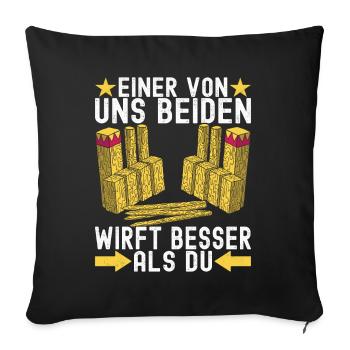 Kubb Wikinger Schach - Sofakissenbezug 45 x 45 cm - Schwarz - Vorne