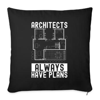 Architect Architecture - Sofa pillowcase 17,3'' x 17,3'' (45 x 45 cm) - black - Front