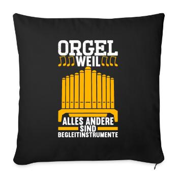 Orgel Organist - Sofakissenbezug 45 x 45 cm - Schwarz - Vorne