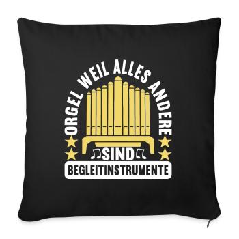 Orgel Organist - Sofakissenbezug 45 x 45 cm - Schwarz - Vorne