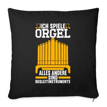Orgel Organist - Sofakissenbezug 45 x 45 cm - Schwarz - Vorne