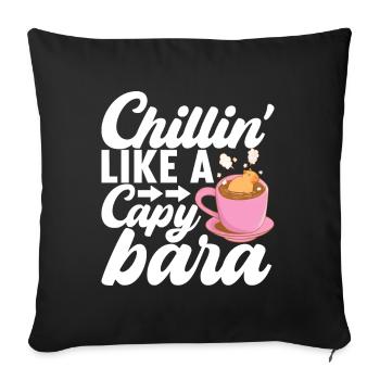 Capybara Wasserschwein - Housse de coussin décorative 45 x 45 cm - noir - Devant