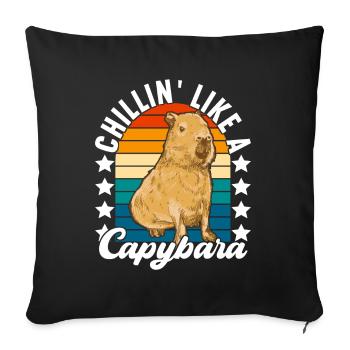 Capybara Wasserschwein - Housse de coussin décorative 45 x 45 cm - noir - Devant
