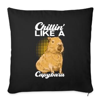 Capybara Wasserschwein - Housse de coussin décorative 45 x 45 cm - noir - Devant