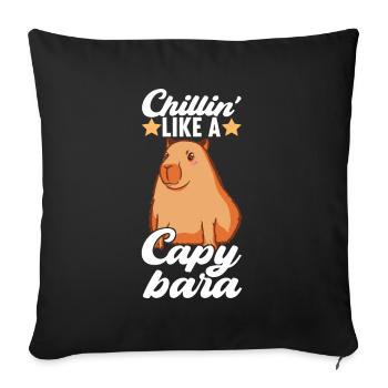 Capybara Wasserschwein - Housse de coussin décorative 45 x 45 cm - noir - Devant