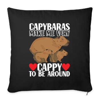 Capybara Wasserschwein - Housse de coussin décorative 45 x 45 cm - noir - Devant