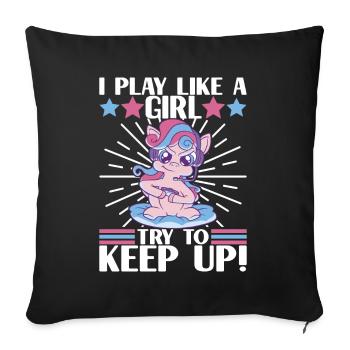 Gaming Gamer Gamblers - Sofa pillowcase 17,3'' x 17,3'' (45 x 45 cm) - black - Front