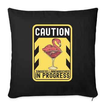 Bachelorette party Polternacht - Sofa pillowcase 17,3'' x 17,3'' (45 x 45 cm) - black - Front