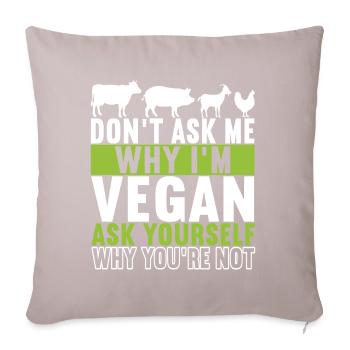 Vegan Vegetarier - Sofakissenbezug 45 x 45 cm - helles Taupe - Vorne