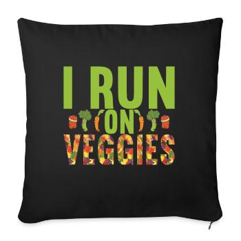 Vegan Vegetarians - Sofa pillowcase 17,3'' x 17,3'' (45 x 45 cm) - black - Front