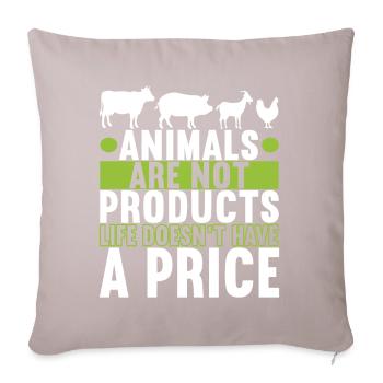 Vegan Vegetarier - Sofakissenbezug 45 x 45 cm - helles Taupe - Vorne