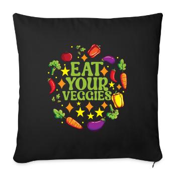 Vegan Vegetarians - Sofa pillowcase 17,3'' x 17,3'' (45 x 45 cm) - black - Front