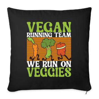 Vegan Vegetarians - Sofa pillowcase 17,3'' x 17,3'' (45 x 45 cm) - black - Front