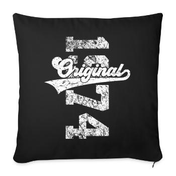 52ND BIRTHDAY ORIGINAL 1974 - Sofa pillowcase 17,3'' x 17,3'' (45 x 45 cm) - black - Front