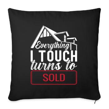 Real estate broker Markler Real Estate - Sofa pillowcase 17,3'' x 17,3'' (45 x 45 cm) - black - Front