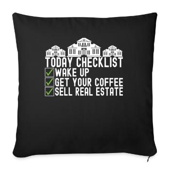 Real estate broker Markler Real Estate - Sofa pillowcase 17,3'' x 17,3'' (45 x 45 cm) - black - Front