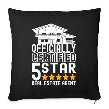 Real estate broker Markler Real Estate - Sofa pillowcase 17,3'' x 17,3'' (45 x 45 cm) - black - Front