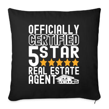 Real estate broker Markler Real Estate - Sofa pillowcase 17,3'' x 17,3'' (45 x 45 cm) - black - Front