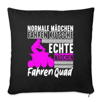 Quad Bike Quadfahrer - Sofakissenbezug 45 x 45 cm - Schwarz - Vorne