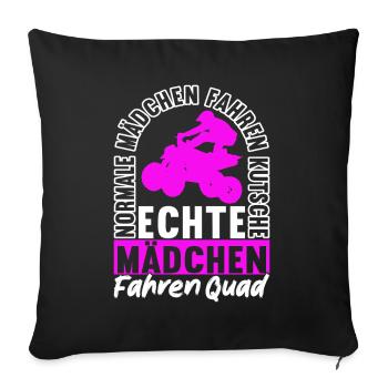 Quad Bike Quadfahrer - Sofakissenbezug 45 x 45 cm - Schwarz - Vorne