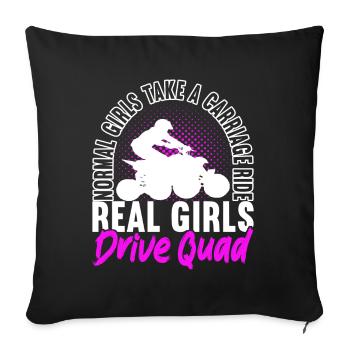Quad Bike Quad Riders - Housse de coussin décorative 45 x 45 cm - noir - Devant