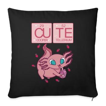 Doux axolotl animaux doux - Housse de coussin décorative 45 x 45 cm - noir - Devant