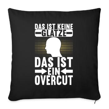 Glatze Glatzkopf - Sofakissenbezug 45 x 45 cm - Schwarz - Vorne