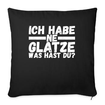 Glatze Glatzkopf - Sofakissenbezug 45 x 45 cm - Schwarz - Vorne