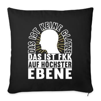 Glatze Glatzkopf - Sofakissenbezug 45 x 45 cm - Schwarz - Vorne
