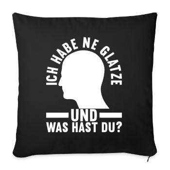 Glatze Glatzkopf - Sofakissenbezug 45 x 45 cm - Schwarz - Vorne