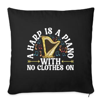 Harp Harp Player - Sofa pillowcase 17,3'' x 17,3'' (45 x 45 cm) - black - Front