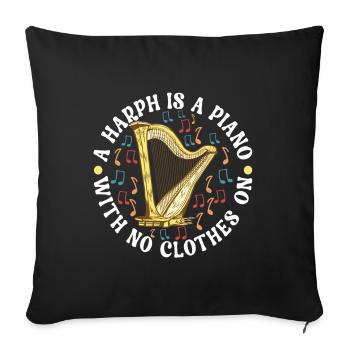 Harp Harp Player - Sofa pillowcase 17,3'' x 17,3'' (45 x 45 cm) - black - Front
