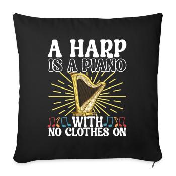 Harp Harp Player - Sofa pillowcase 17,3'' x 17,3'' (45 x 45 cm) - black - Front
