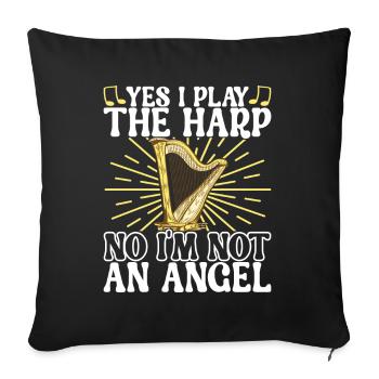 Harp Harp Player - Sofa pillowcase 17,3'' x 17,3'' (45 x 45 cm) - black - Front
