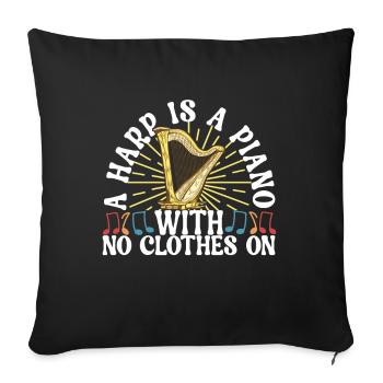 Harp Harp Player - Sofa pillowcase 17,3'' x 17,3'' (45 x 45 cm) - black - Front