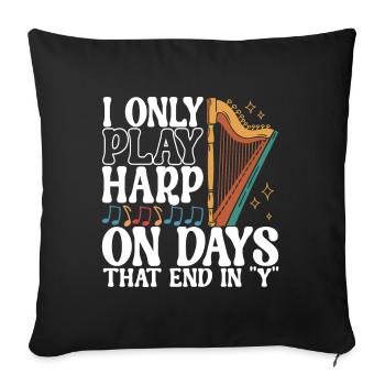 Harp Harp Player - Sofa pillowcase 17,3'' x 17,3'' (45 x 45 cm) - black - Front